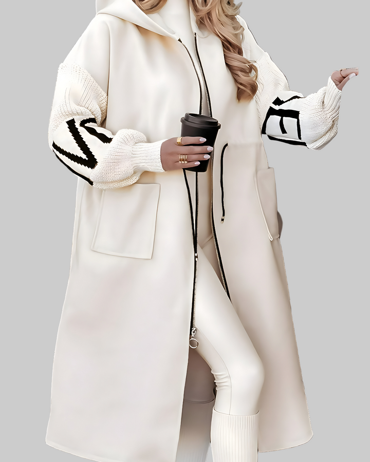 Elena | Chaqueta de mujer con mangas de punto y capucha