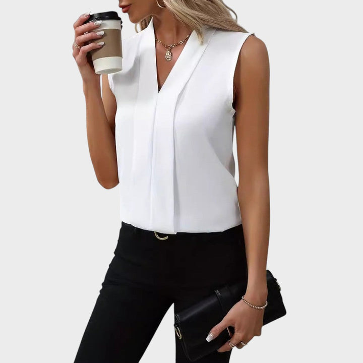 Roma | Blusa Sin Mangas Con Cuello En V