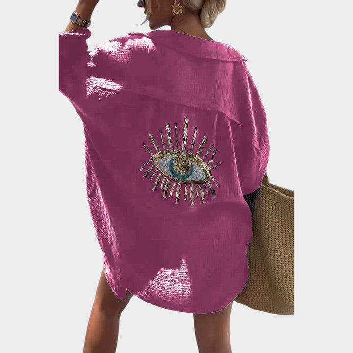 Selena | Camisa Bordada Con Detalles Brillantes